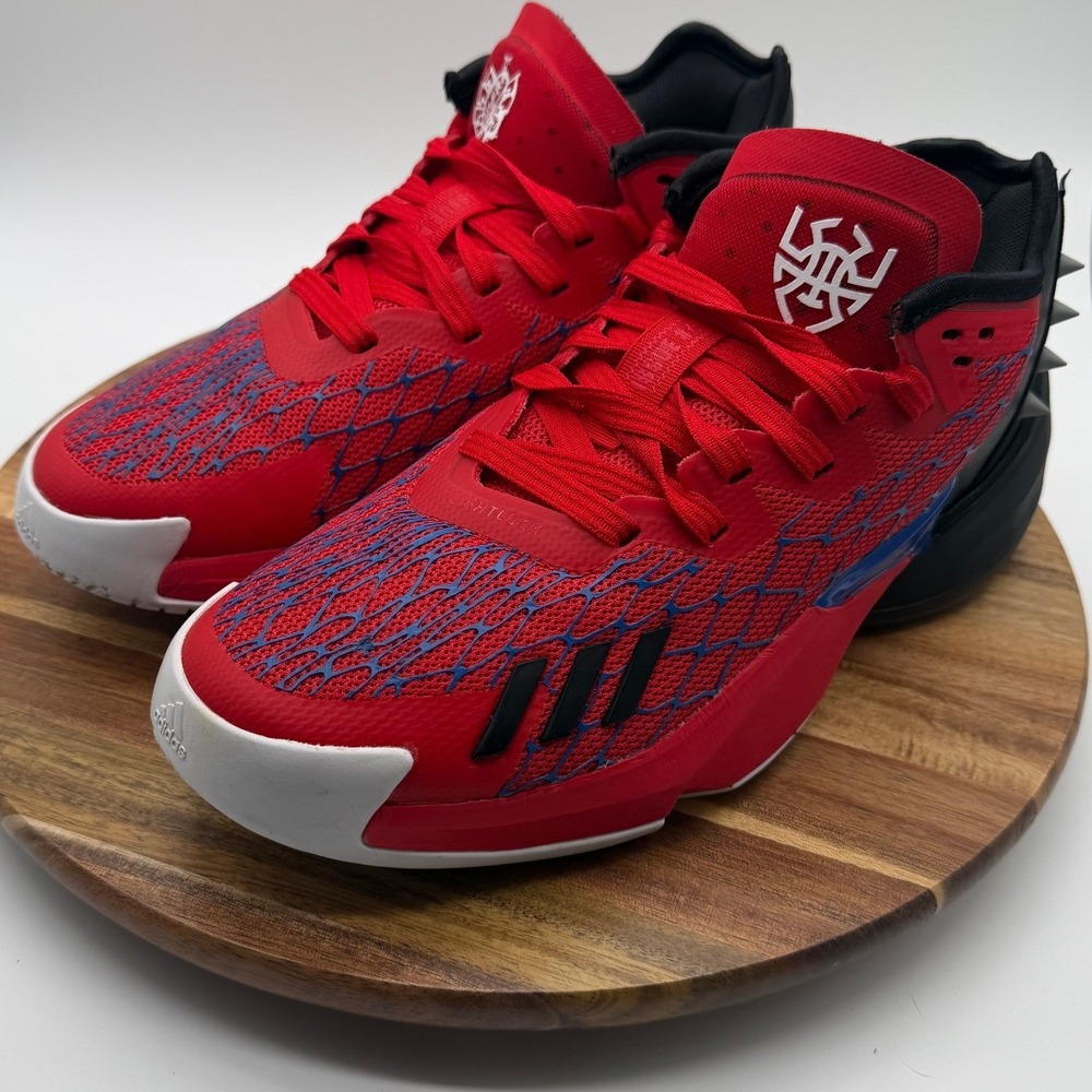 Adidas DON Issue 4 Spider-Gwen Red Blue Black Studded Basketball Shoes 0632